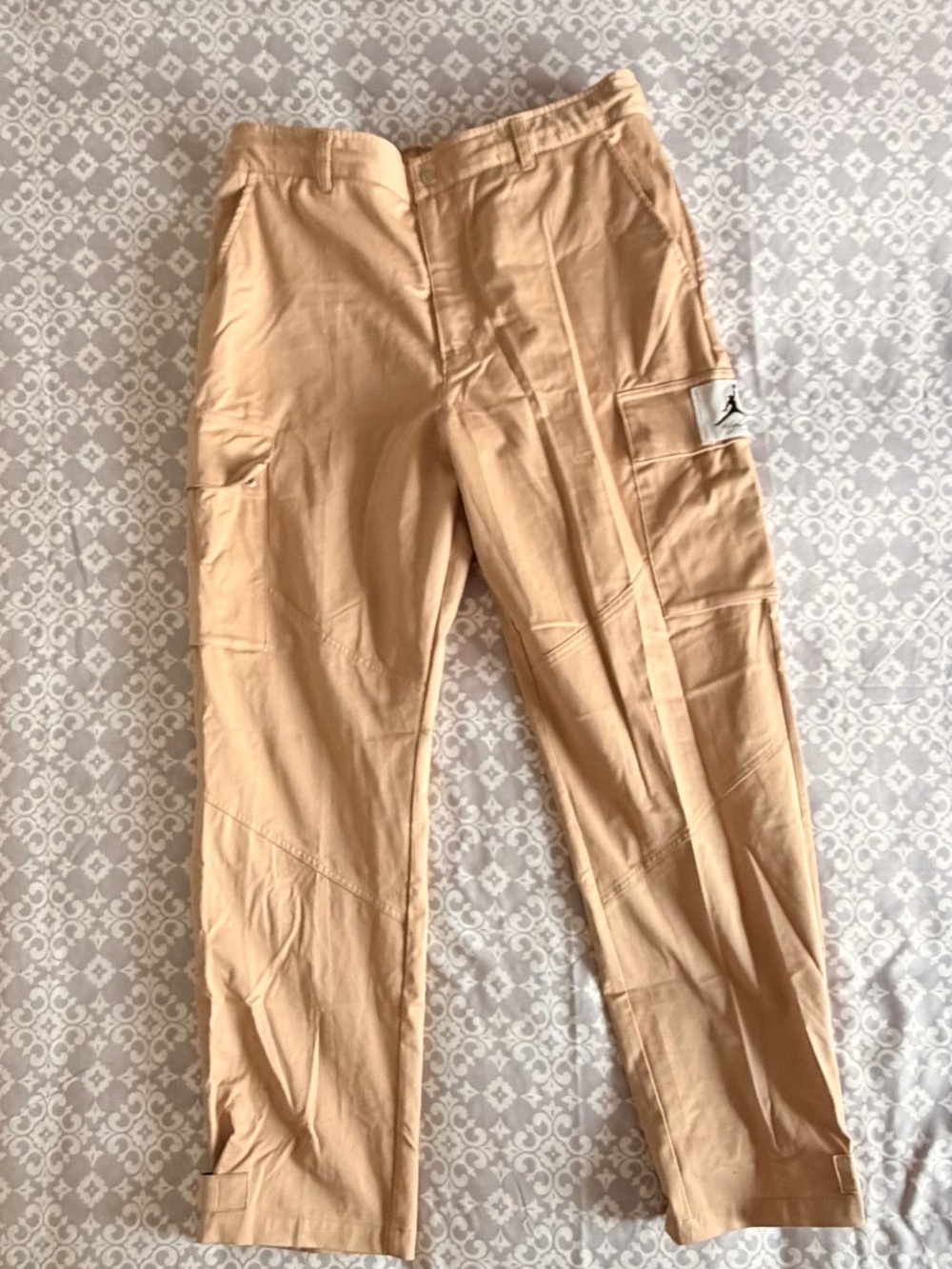 Jordan Beige Cargo Pants with Side Pocket Patch